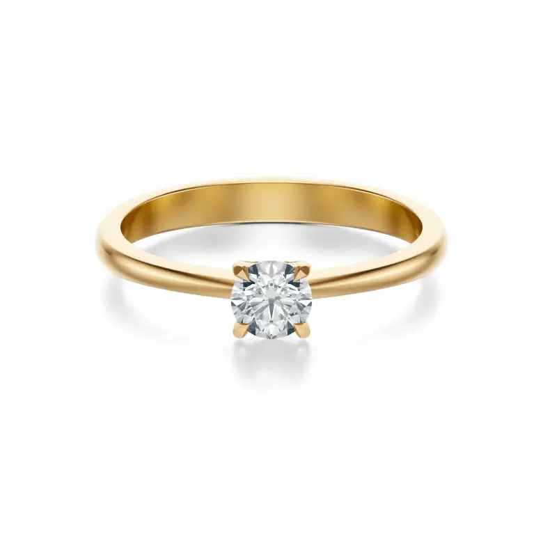 Pierścionek zaręczynowy złoty z diamentem